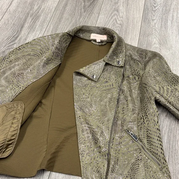 Philosophy Olive Leather Jacket - Picture 5 of 7